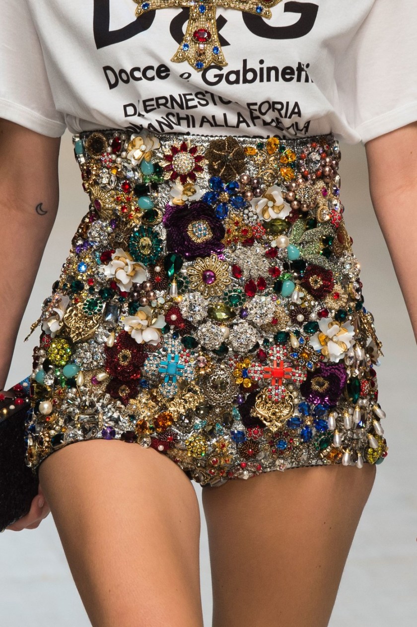 DOLCE &amp; GABANNA BEJEWELED SHORTS