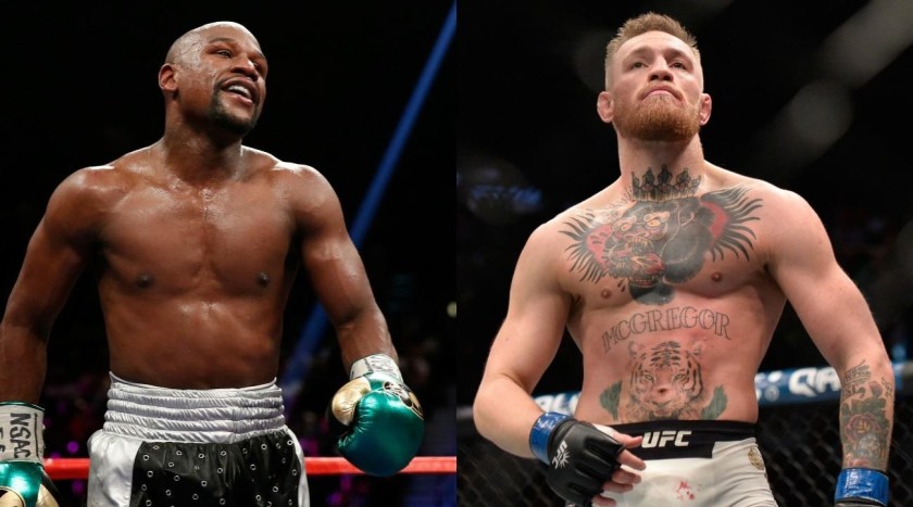 MAYWEATHER &amp; MCGREGOR INTIMIDATING ONE ANOTHER.#3jpg