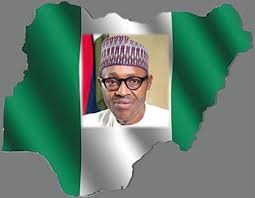 NIGERIAN FLAG WITH BUHARI`S FACE ON IT