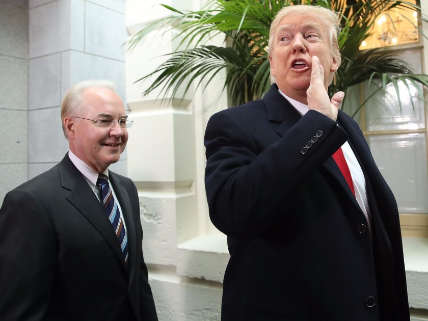TOM PRICE, FORMER HHS SECRETARY, WITH PRESIDENT TRUMP, TALKING