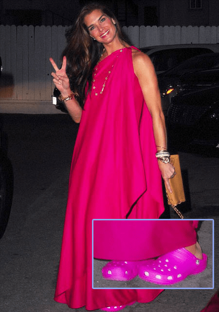 BROOKE SHIELDS WEARING CROCS