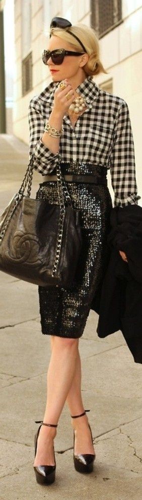 CHANEL BEAUTIFUL PENCIL SKIRT AND CHANEL ACCESSORIES