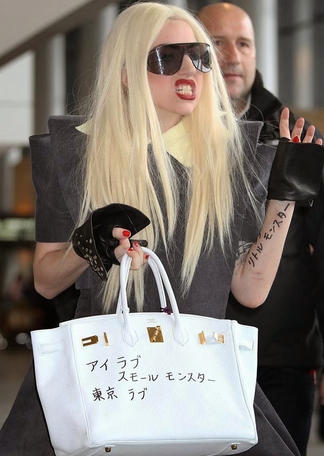 HERMES LADY GAGA AND HER WHITE HERMES BAG