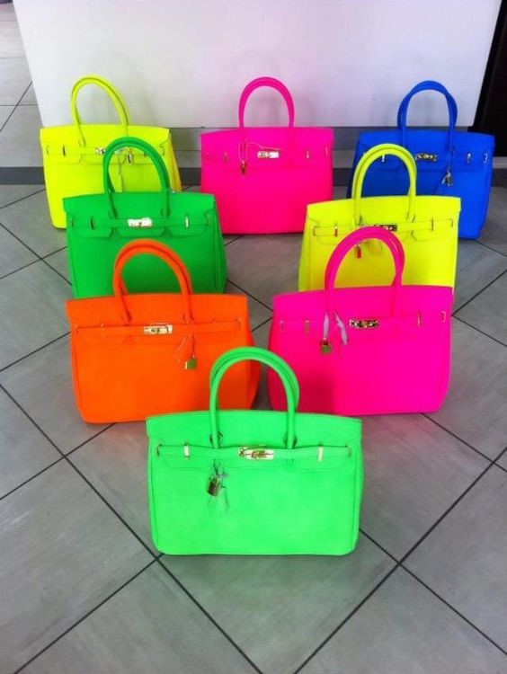 HERMES NEON BIRKIN HANDBAGS